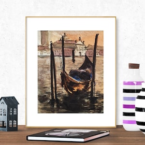 Venice Art Print, Gondola Art, Italy Watercolor Print, Venice Inspired Gift, Venice Wall Art, Venice Travel Poster, Italy Art Print, Travel