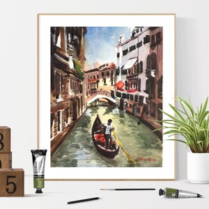 Venice Print, Venice Wall Art, Venice Painting, Venice Watercolor Art, Italian Wall Decor, Venice Travel Art, Italy Print, Travel Gift