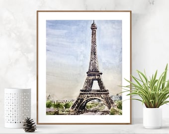 Eiffel Tower Painting, Watercolor Painting, Paris Art, France Painting, Original Artwork, Romantic Painting, Paris Watercolor, Eiffel Tower