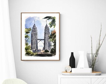 クアラルンプール アートプリント、マレーシア アート、マレーシア