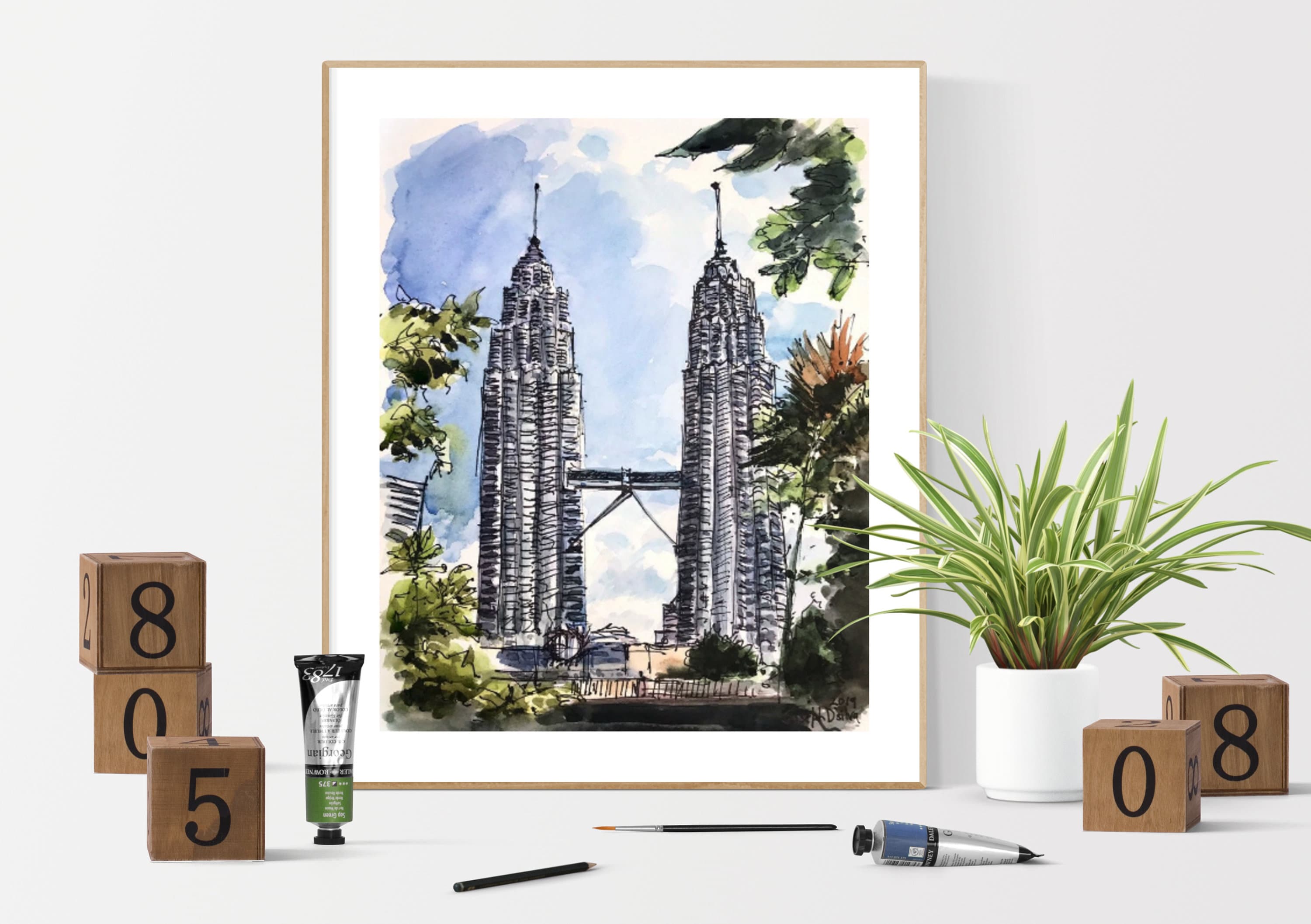 クアラルンプール アートプリント、マレーシア アート、マレーシア