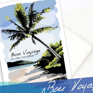 Biglietto d’auguri da viaggio ai Caraibi, biglietto per luna di miele, biglietto da crociera, biglietto di compleanno ai Caraibi, regalo per crociera, biglietto tropicale, biglietto Bon Voyage, vacanza