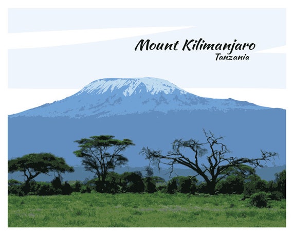 Mount Kilimanjaro / African Art Print / Tanzania Gift | Etsy