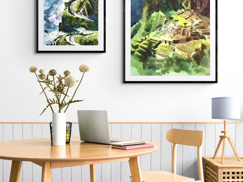 Peruvian Art Print, Machu Picchu Wall Art, Watercolor Art Print, Peru ...