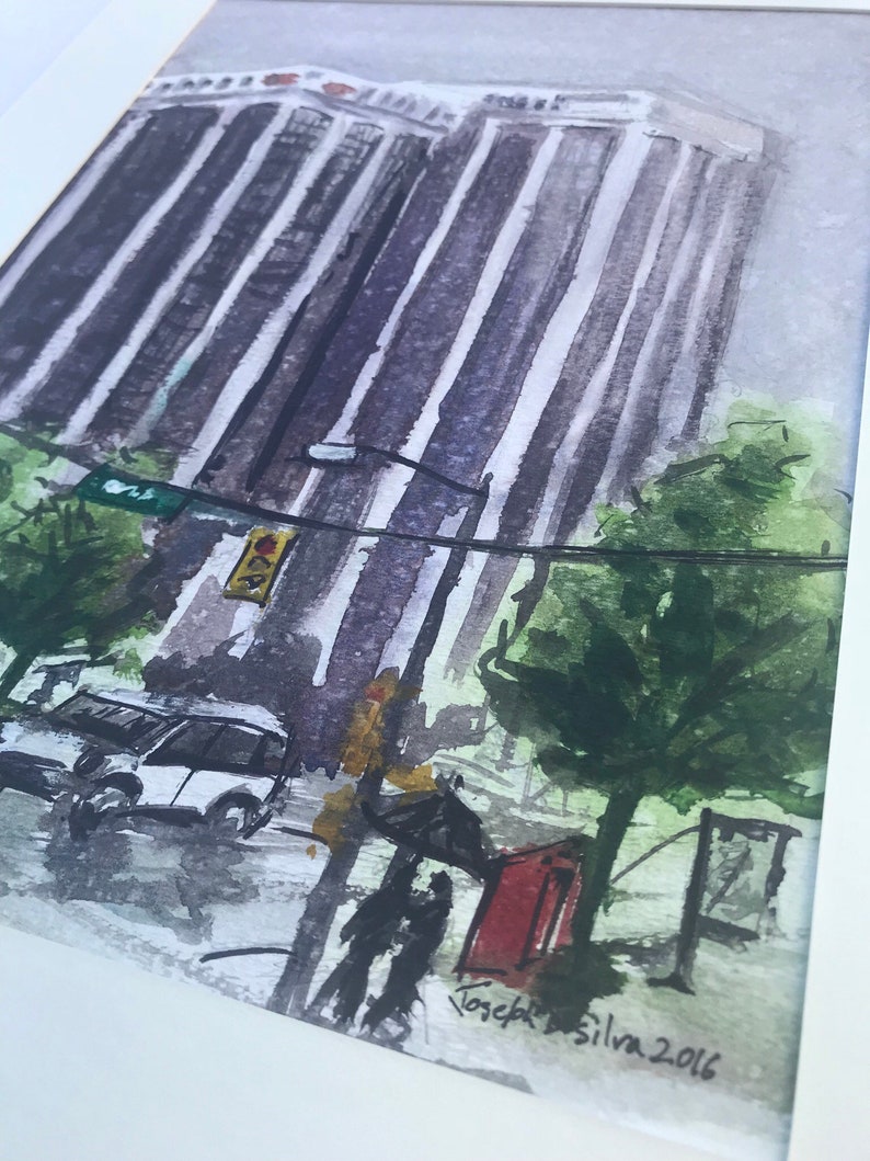 Downtown Vancouver / Rainy Morning / Watercolor Painting