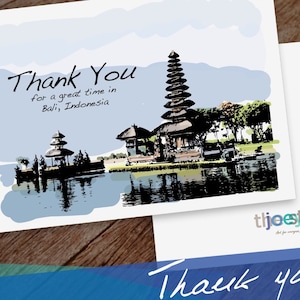 Biglietto di auguri di ringraziamento di Bali, biglietto di auguri sulla natura, biglietto di auguri fotografico, biglietto di ringraziamento indonesiano, biglietto di auguri asiatico, biglietto fotografico di Bali