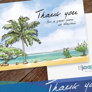Tarjeta de agradecimiento hawaiana, tarjeta de felicitación hawaiana, tarjeta 5x7, tarjeta tropical en blanco, tarjeta Mahalo, tarjeta hawaiana de viaje, tarjeta de vacaciones, papelería