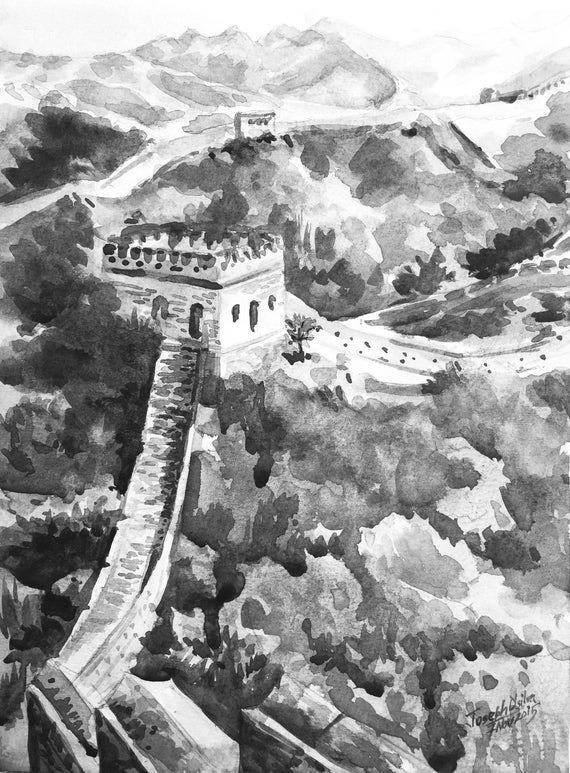 Gran Muralla China Blanco y Negro Grabado de Arte en - Etsy México Gran Muralla China Blanco y Negro Grabado de Arte en - Etsy México