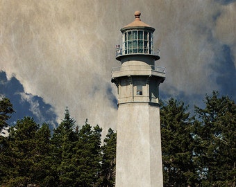 Lighthouse Photo, Vintage look, Westport Wa., Fine Art Image, Grays Harbor Lighthouse Photo,