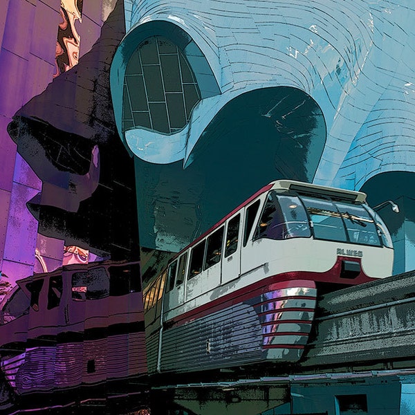 Seattle Monorail Image,  Seattle Center, Experience Music Project Tunnel