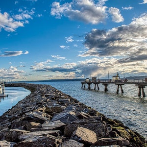 Paysage marin, Vue de puget sound, nuages, État de Washington, image 1