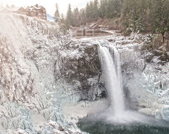 Winter bevriezen Snoqualmie Falls