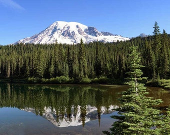 Monte Rainier, Paisaje Foto, Tamaños de imagen de la naturaleza 5x7 a 13x19,