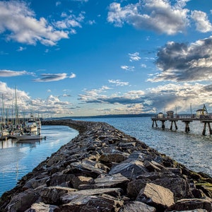 Paysage marin, Vue de puget sound, nuages, État de Washington, image 3