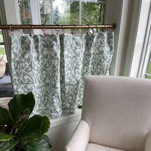 New Field pattern damask Cafe Curtains , Tier Curtains, Kitchen Curtains, Bathroom Curtains , Window Treatments, Farmhouse Style