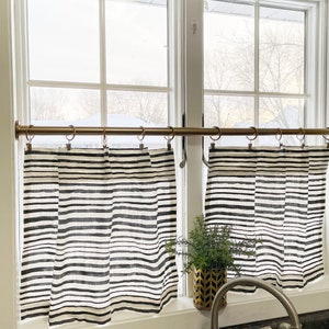 Beautiful stripe cafe Curtain for your kitchen , bathroom, dining room boho or Nautical Decor