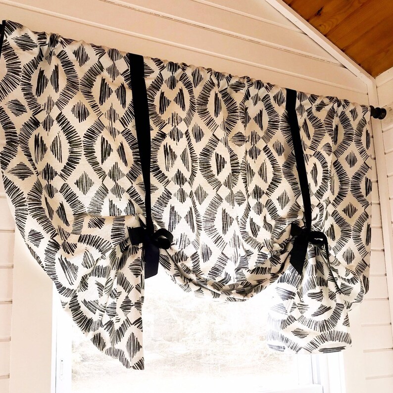 Modern Boho Cafe curtain Window Treatments Curtains Etsy