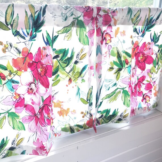 Brand New Foral Print Cafe Curtain Choose Color Window Etsy