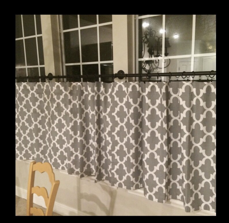 Cafe Curtain Moroccan Fabric Curtains Trellis Kitchen Etsy
