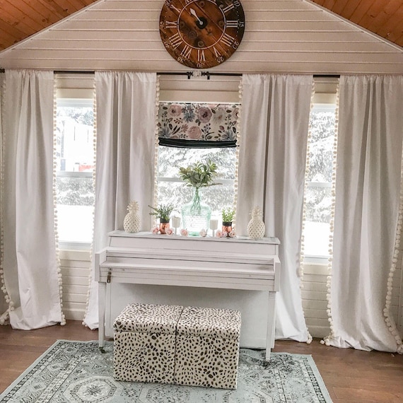 White cheap cotton curtains