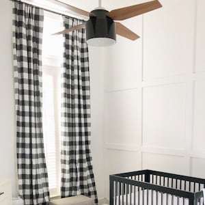 1 pair of Black Buffalo Plaid Curtains , Plaid , Buffalo Plaid , Window Treatments, Curtains , Buffalo Check, Nursery, Vintage Home D