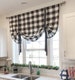 Black and White  Bufflo Check Tie up Shade, Designer Valance , Plaid Valance, Modern Home Decor, Nursery Decor, Kitchen Curtain 