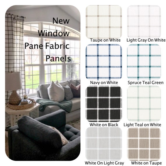 Brand New Slub Textured Modern Print Curtains Drapes Window Etsy
