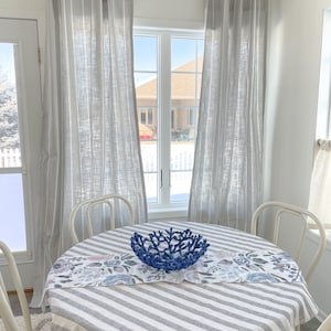 Slub Textured Striped Curtains: Modern Farmhouse Window Drapes