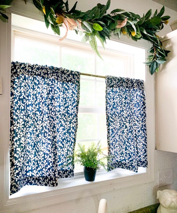 New Nautical Cafe Curtains Seahorse Star Fish And Coral Etsy