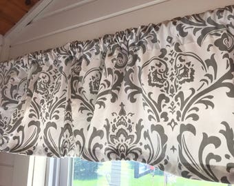 1 Custom Damask Designer Valance, Cafe Curtain, Window Treatment, Nursery Curtains, Nursery Curtains