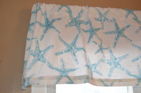 Nautical Starfish Valance: Coastal Kitchen, Baby, or Kids Room Decor