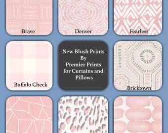Blush Pink Premier Prints Curtains, Slub Cotton Canvas, Linen Look, Custom Length