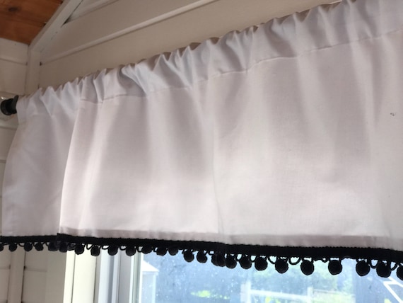 Pom Pom Valance Curtain Pom Pom Decor Tassel Valance Etsy