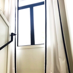 Solid Color Curtains with Ribbon Detailing, Designer your own Design, Greek Key Curtains, Window Treatments , Curtains, Valance, Nursery
