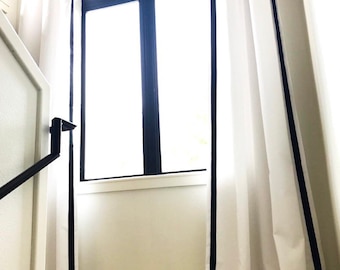 Custom Solid Color Curtains with Ribbon Detailing