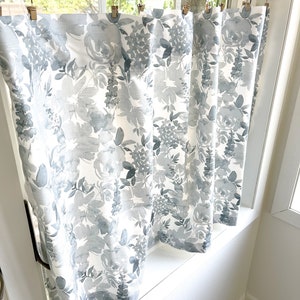 New floral Cafe Curtains , Tier Curtains, Kitchen Curtains, Bathroom Curtains , Window Treatments, Farmhouse Style, flower curtain
