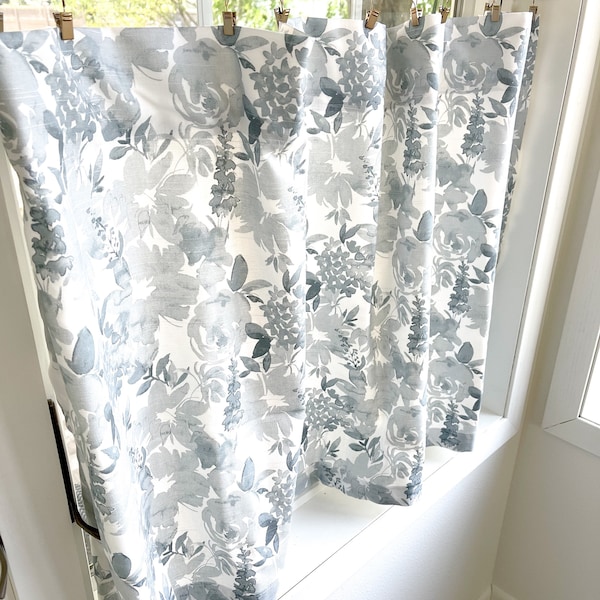 Floral Cafe Curtains: Farmhouse Tier Curtains, Window Treatment