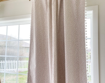 IRA Dot Curtain Pair: Modern Bohemian Window Drapes with Poms