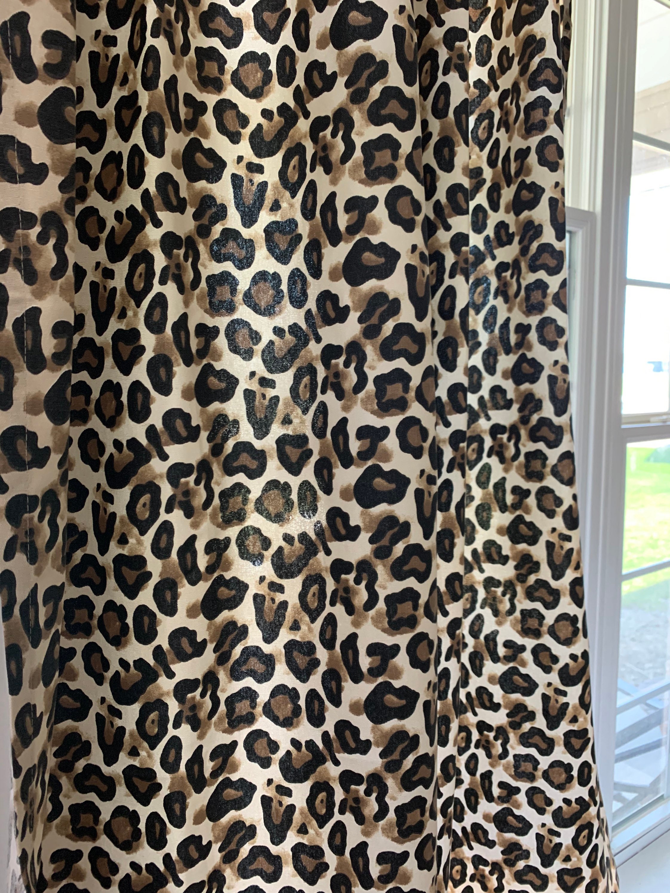 2 Panels Night Cheetah Printed Curtains Simple Modern - Temu