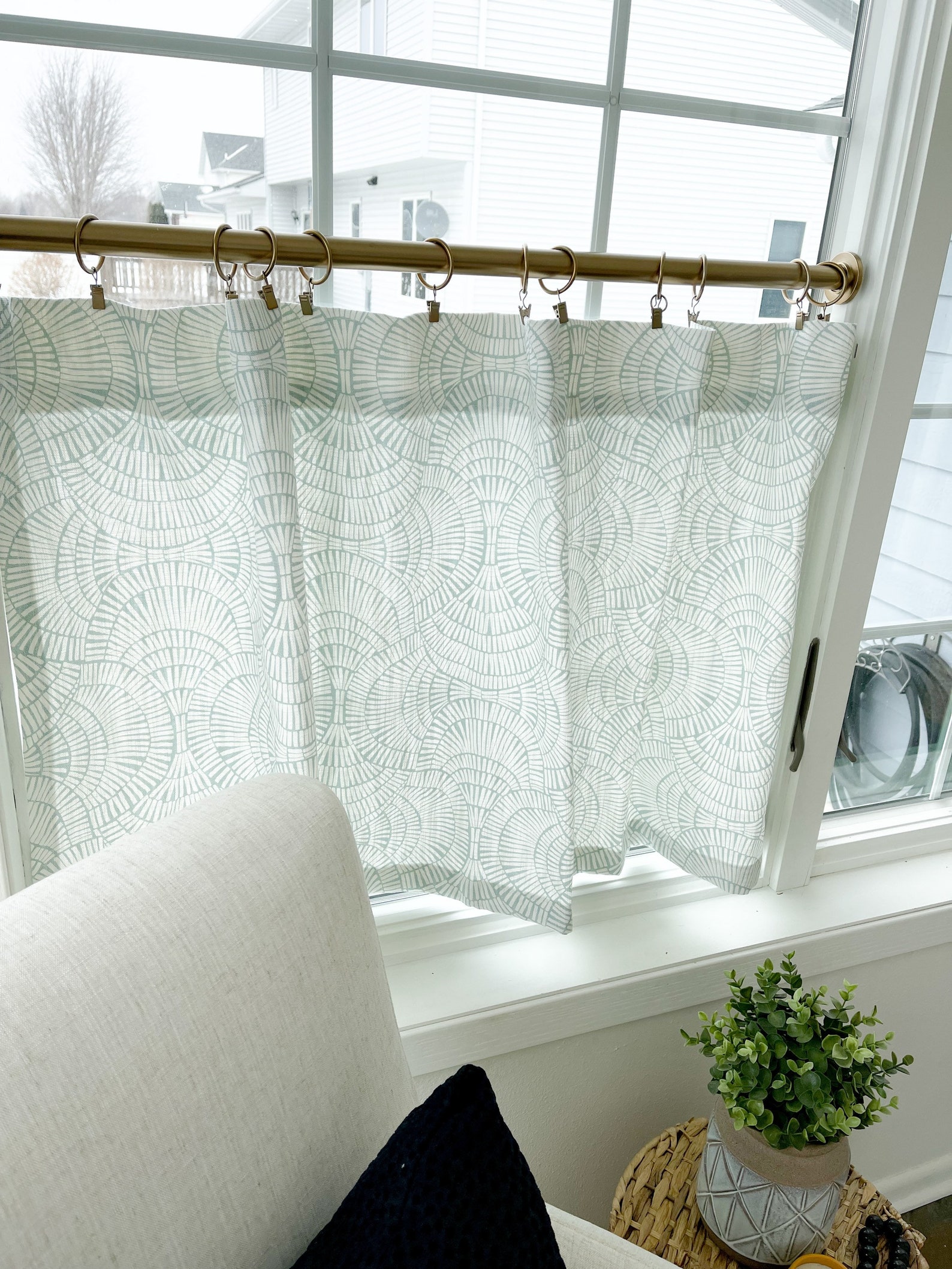 Cafe Curtain Mid Century Modern Curtain Farmhouse Decor Etsy