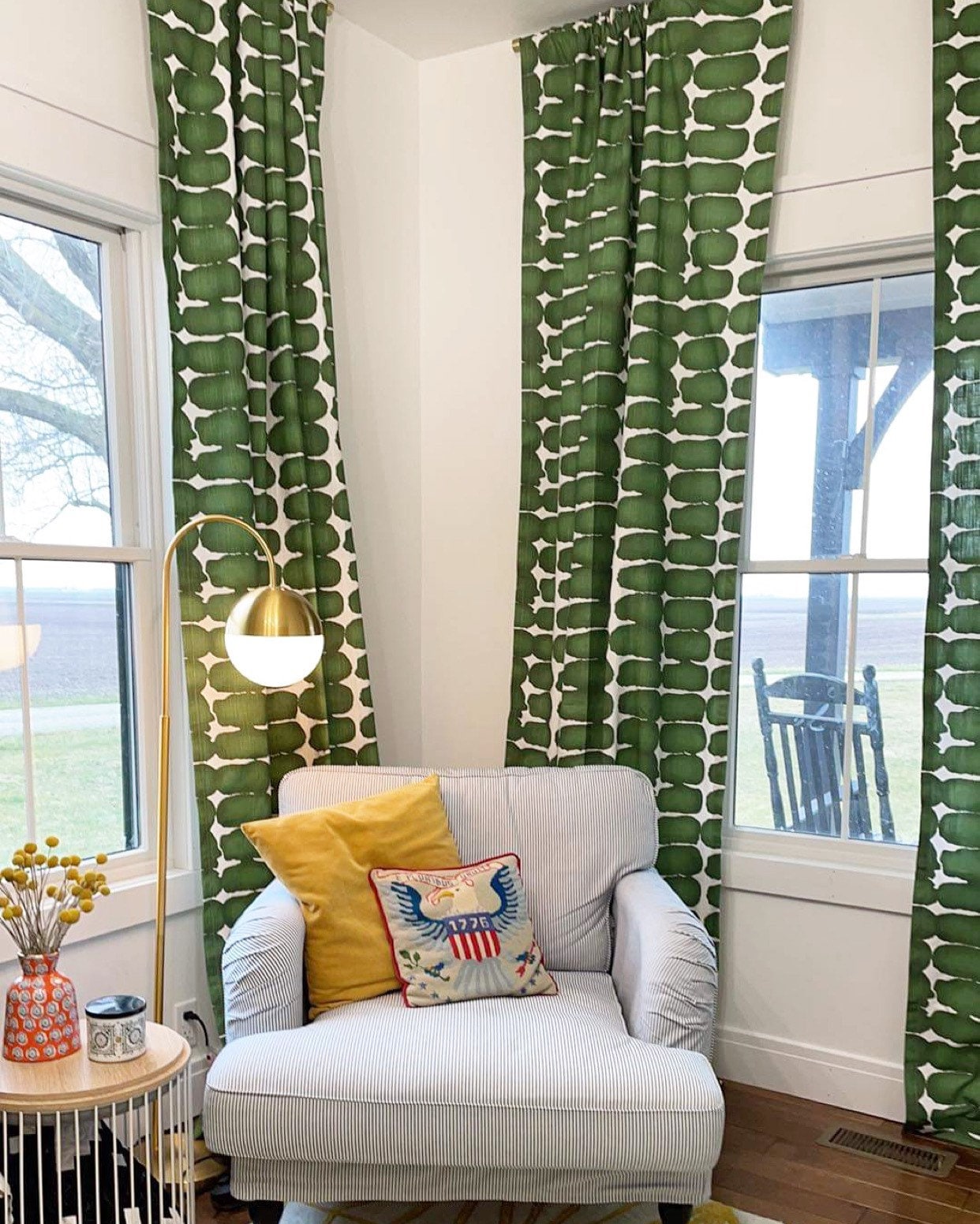 1 Pair of Green Curtain Collection Modern Curtains Window