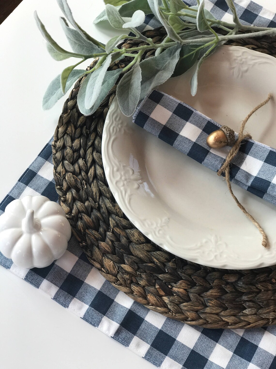 Small Plaid Napkins Plaid Placemat Modern Farmhouse Decor Etsy