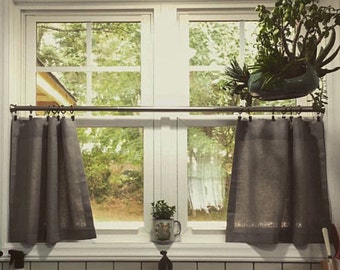 European Linen Cafe Curtain or Valance Beautiful for, Bedrooms, Living rooms, Kitchens, Dining Rooms, Farmhouse Sty
