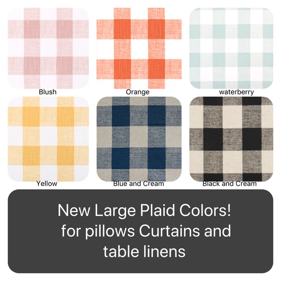 1 Pair Of Plaid Curtains Plaid Buffalo Plaid Window Etsy