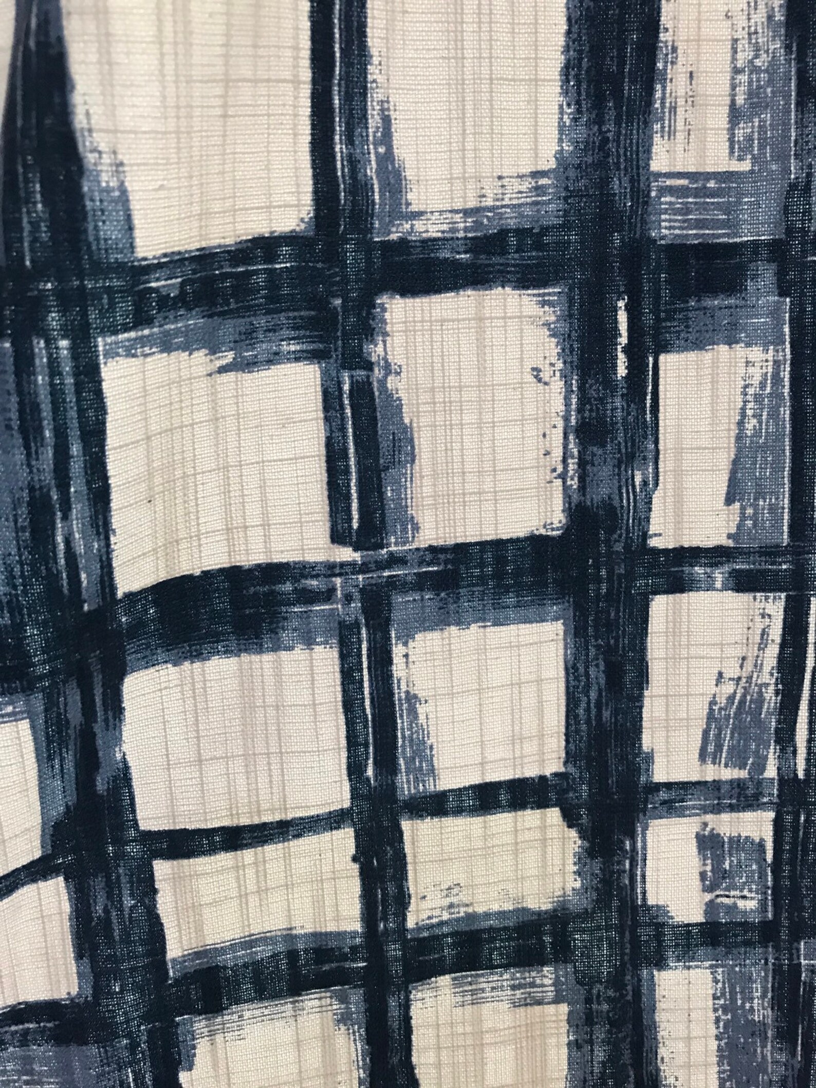 2 Panels Modern Window Pane Print Fabric Grid Pattern Modern Etsy