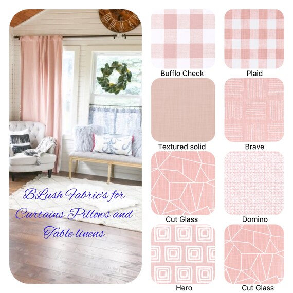 1 Pair Of Blush Pink Curtain Collection Modern Curtains Etsy