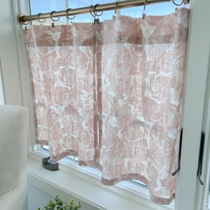 Floral printed designer fabric Cafe Curtain, Window Treatments, Kitchen Valance, Valance, Cafe Curtain, Bathroom Curtains