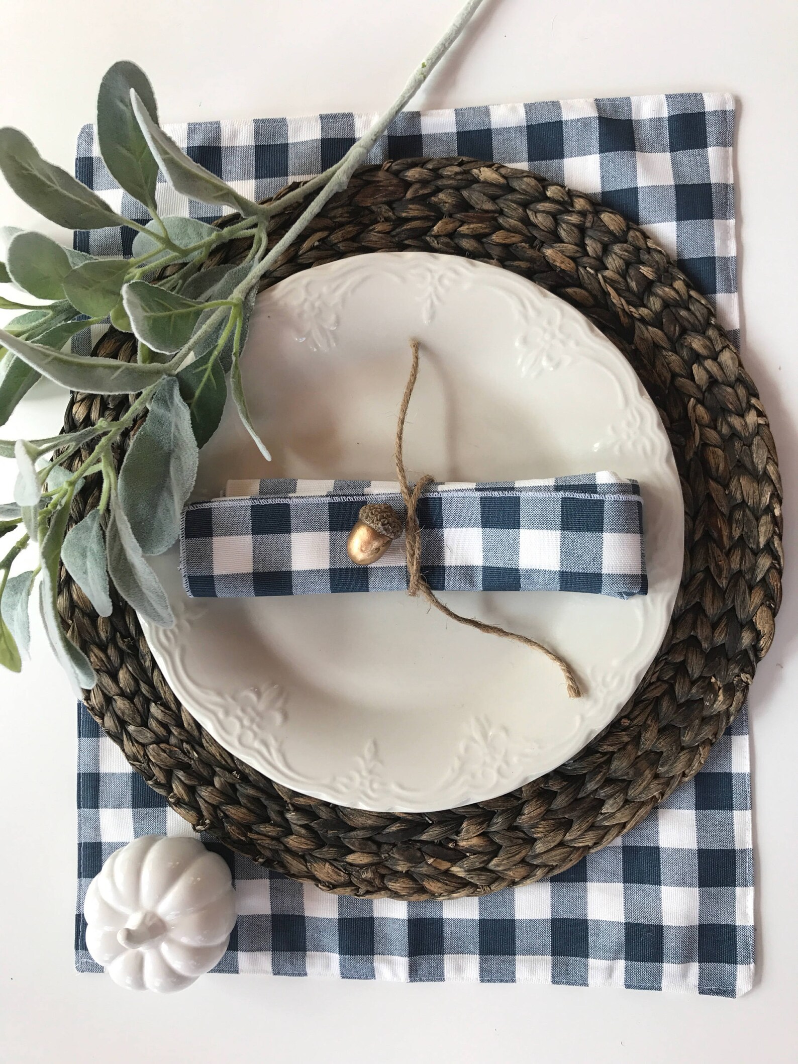 Small Plaid Napkins Plaid Placemat Modern Farmhouse Decor Etsy