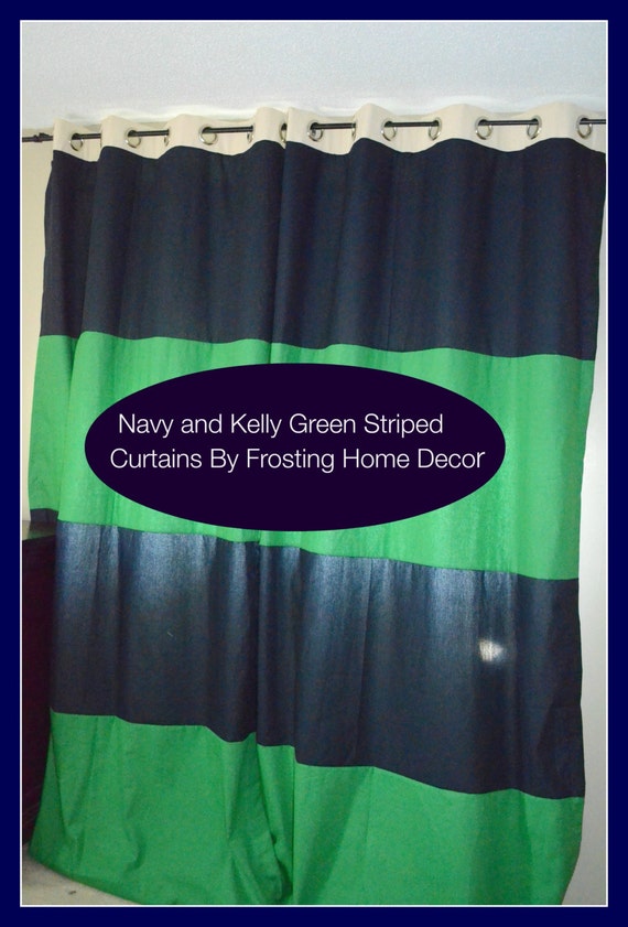 One Pair Of Kelly Green And Navy Blue Luxury Custom Striped Etsy