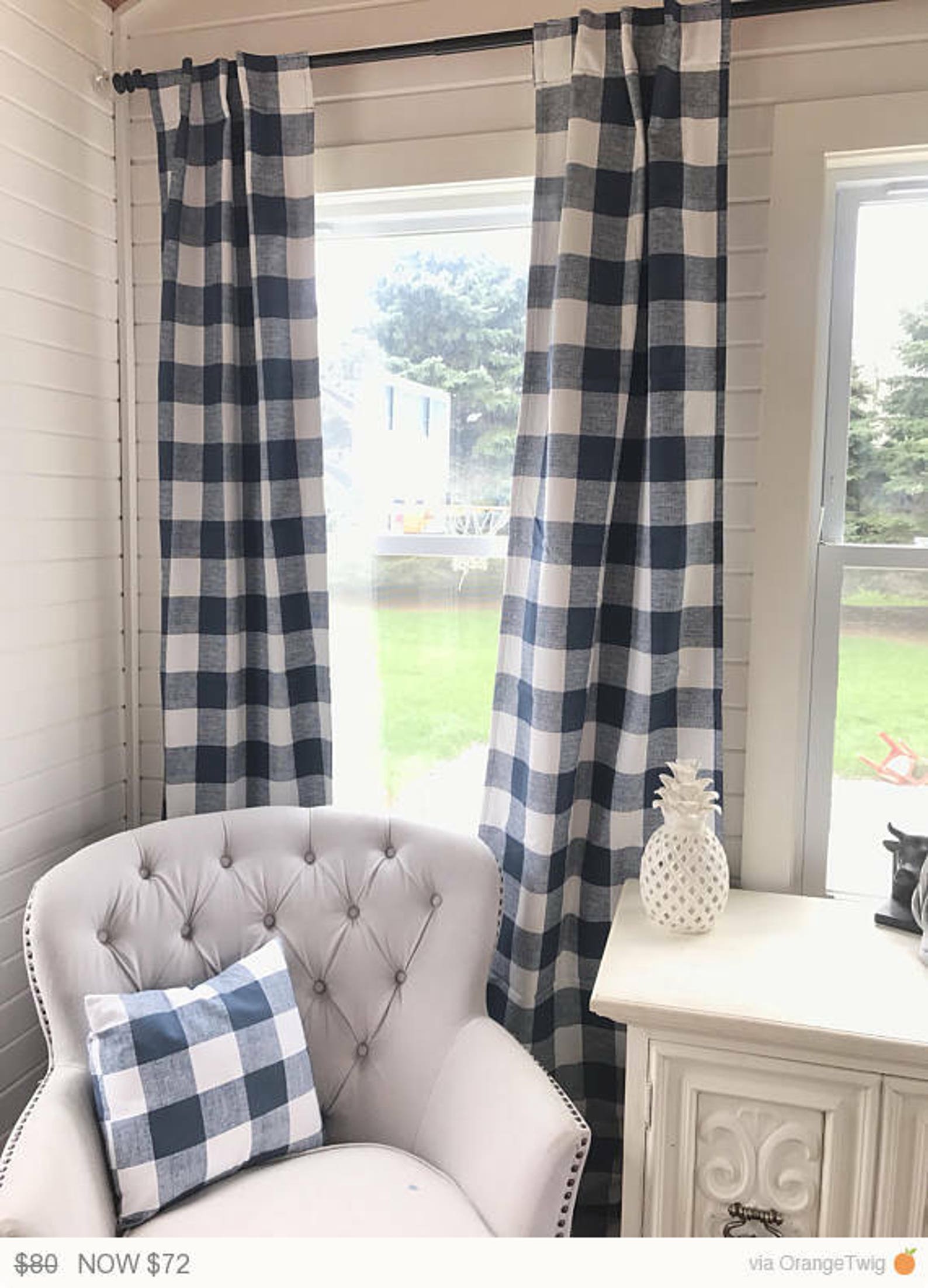 1 Pair of Plaid Curtains Plaid Buffalo Plaid Window Etsy